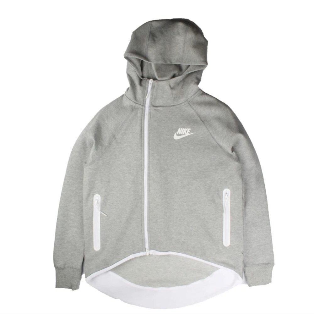 Nike Sportswear Tech Zip Up Light Gray Hoodie Jacket Size Small
